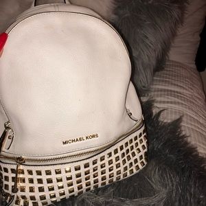 Michael Kors White, Studded, Medium Sized BackPack